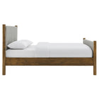 Modway Maven Full Size Fabric Upholstered Platform Bed - Wheat Walnut-Kiln-Dried Wood