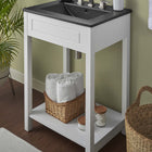 Modway Altura 24" Bathroom Vanity - White/Black-8-Inch Centerset Holes