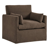 Modway Wellfleet Slipcovered Linen-Blend Armchair - Cocoa-Slipcovered Accent Chair