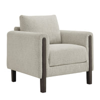 Modway Hawken Boucle Fabric Accent Armchair - Parchment Espresso-Living Room Accent Chair