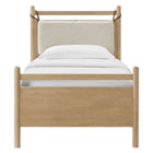 Modway Leni Twin Size Wood Platform Bed Frame - Light Oak Heathered Ivory-Assembly Required