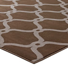 Modway Beltara Chain Link Transitional Trellis Area Rug - 5 ft W x 8 ft L - Dark Tan/Beige-Stain Resistant / Easy To Clean