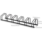 HOMCOM 6-Bike Bicycle Floor Parking Rack for Indoor and Outdoor Use - Black-Surface is galvanized for protection, outdoor and long term use