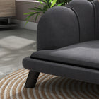 PawHut Dog Sofa with Removable Cushion and Wood Legs - Dark Grey-The seat cushion cover is removable for washing 