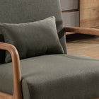 Ebello Hertford 26" Wide Mid Century Upholstered Solid Wood Accent Chair with an Extra Pillow - Green-7