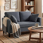 HOMCOM 55" Loveseat Sofa with Spring Cushion - Dark Grey-Thick padded seat and back cushions offer all-day comfort  