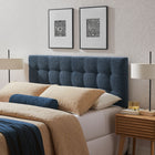 Modway Lily Upholstered Queen Size Headboard - Navy Chenille-Biscuit Tufted Design