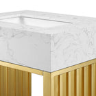 Modway Gridiron 24" Bathroom Vanity - White/Gold-Fixtures Not Included