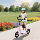 HOMCOM Adjustable Kids Pro Stunt Scooter Street Bike Bicycle Ride On - Pink-Wide textured foot deck helps to maintain balance