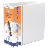 QuickFit Pro HD Single Touch Pin-Lock View Binder - 5" - White-Customizer/Overlay Binder, White,  holds 1000 sheets of paper, for 8.5"x11" size paper