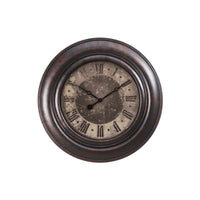 Monarch Specialties Clocks 30" Round Oversized Wall Clock - Brown -Large oversized, 30" round wall clock in a trendy rustic brown finish with a transitional style suitable for any home decors