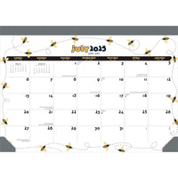 BrownTrout 2026 18-Month Monthly Desk Pad Calendar - Busy Bees - 14" x 10"-Expanded Grid Size - New, enlarged design makes monthly grids even more spacious and useful than ever