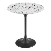 Modway Lippa 20" Round Terrazzo Side Table - Black Terrazzo-Modern Side Table