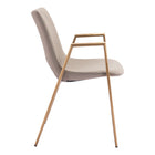 Zuo Desi Dining Chair - Beige/Gold - Set of 2-Dimensions: 23.2" L x 21.7" W x 32.5" H