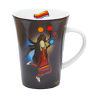 Oscardo A Skirt with a Story by Emily Kewageshig Porcelain Mug - 295ml-Indigenous Art Design - A Skirt with a Story by Emily Kewageshig, Anishinaabe artist, First Nations artwork celebrating cultural heritage and tradition