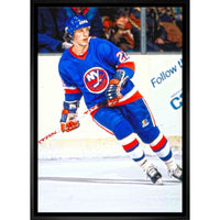 Mike Bossy New York Islanders Action - Framed Canvas - 22" x 31"-Premium canvas print with gallery-wrapped edges