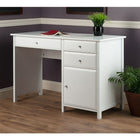Winsome Delta Office Writing Desk, White (10147)-Internal Dimensions Large Drawer: 24"W x 15.1"D x 2.75"H; Small Drawer: 13.9"W x 15.1"D x 2.75"H, Cabinet: 16"W x 17.4"D x 15.2"H