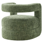 Modway Jaylin Upholstered Chenille Accent Chair - Basil-Non-Marking Foot Pins