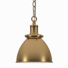 Hudson&Canal Elodie 8" Wide Pendant with Metal Shade - Brass/Brass-Paired with a brass dome metal shade