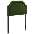 Modway Magnolia Stain-Resistant Performance Velvet Twin Size Headboard - Moss Green/Dark Green-Stain-Resistant Performance Velvet Upholstery