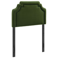 Modway Magnolia Stain-Resistant Performance Velvet Twin Size Headboard - Moss Green/Dark Green-Stain-Resistant Performance Velvet Upholstery