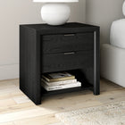 Hudson&Canal Clarice 24" Rectangular Nightstand - Black Grain-Base, top, and drawers are crafted of sturdy MDF with a wood grain finish