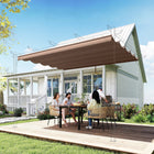 Outsunny 8.2' L x 8.4' W Retractable Pergola Canopy Replacement for 10' L x 10' W Frame (Cover Top) - Coffee-The breathable fabric provides good air circulation
