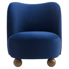 Modway Monroe Performance Velvet Accent Chair - Midnight Blue Walnut-Assembly Required
