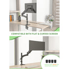 ShoppingAll Adjustable Single Gas Spring Monitor Desk Mount - Black-6
