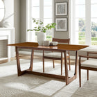 Modway Solara 71" Rectangle Wood Dining Table - Walnut-Rectangle Design