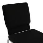 Flash Furniture HERCULES 18.5"W Stacking Church Chair in Black Fabric - Silver Vein Frame-Silver Vein Frame Finish