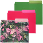 Merangue File Folders - Letter Size - Wild Botanical - 3 Pack-Reversible 1/2-cut file folders