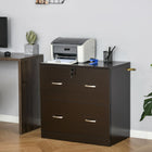 Vinsetto 2-Drawer Lateral Filing Cabinet with Lock - Espresso-Lockable with 2 keys, secures your privacy and important files