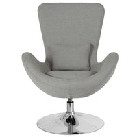 Flash Furniture Egg Series Side Reception Chair - Light Grey Fabric-Lounge Chair