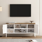 Manhattan Comfort Landen 47.3" Modern TV Stand - White-Features 2 Media Holes for Media Cable Management