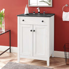 Modway Nantucket 24" Bathroom Vanity - White/Black-8" Centerset Faucet Holes