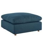 Modway Commix Down Filled Overstuffed Ottoman - Azure-Solid Wood Construction