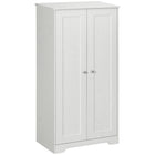 HOMCOM 27.6" L Pantry Cabinet - White-Rustic design blends vintage elegance with shaker doors and wood grain details