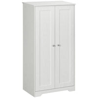 HOMCOM 27.6" L Pantry Cabinet - White-Rustic design blends vintage elegance with shaker doors and wood grain details