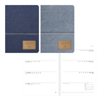 Letts of London 2027 Denim Weekly/Monthly Planner with Sewn Binding and Fabric Cover - 8-1/4" x 5-7/8"- Assorted - Multilingual-12-Month: January 2027 to December 2027