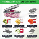 Chopzilla Vegetable Chopper and Mandoline Slicer with 4 Blades, Scraper & Container-Quick and easy cleanup: includes a small cleaning fork to clear residue rinse blades and store parts neatly inside the container