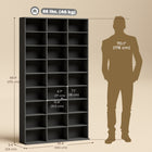 HOMCOM 9-Tier Media Storage Cabinet - 68.9" H - Black-Multi-purpose use accommodates media, books, or decorative items