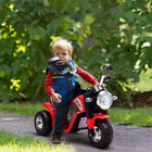 Aosom 6V Kids Electric Ride-On Motorcycle - Red-Three wide textured tires provide stable and safe riding 