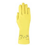 Ansell AlphaTec 87-297 Natural Rubber Latex Gloves - X-Large - Yellow - 2 Pack-General purpose, latex