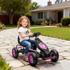 Aosom Kids Pedal Go Kart with Adjustable Seat and Shock Absorption - Pink-3-position adjustable bucket seat 