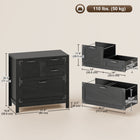 HOMCOM 4 Drawer File Cabinet with Quiet Slides - Black Wood Grain-0.98" (25 mm) thick surface holds printers, scanners, or decor with ease