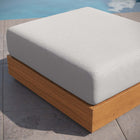 Modway Tahoe Outdoor Patio Acacia Wood Ottoman - Natural/Light Grey-Weather-Resistant Fabric Covers