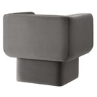 Modway Tate Performance Velvet Accent Chair - Storm Grey-Sturdy Wood Frame