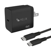Helix USB-C + USB-A Wall Charger with Cable - 40W - Black-40 Watt