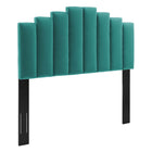 Modway Noelle Performance Velvet Twin Headboard - Teal-Glam Deco Twin Headboard